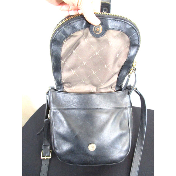 Vince Camuto Bailey Black Quilted Leather Flap Crossbody Handbag - Picture 11 of 13